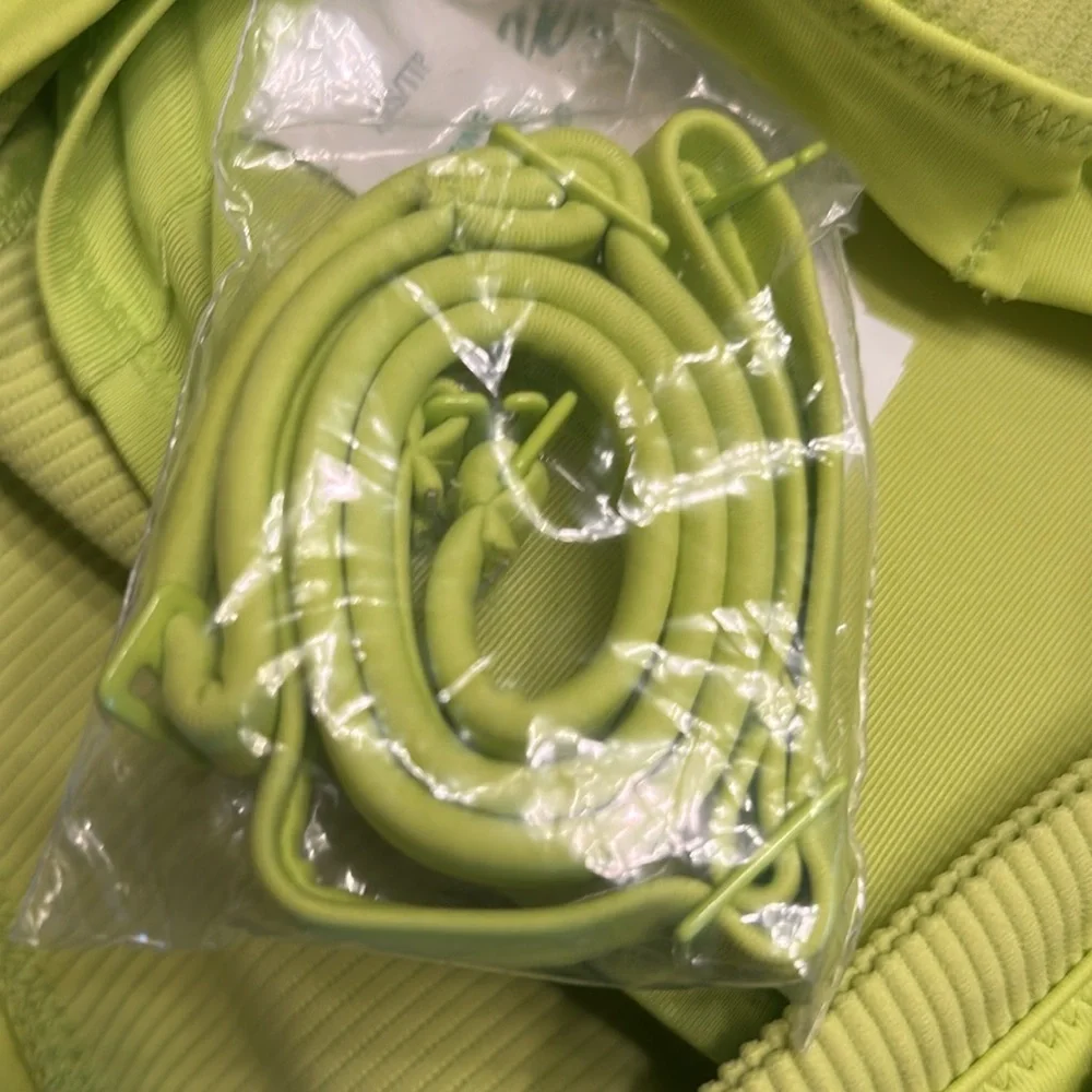 NWT Aerie Lime Green xxs Ribbed swimsuit handkerchief top